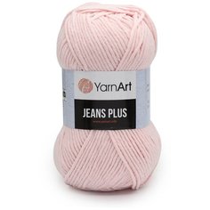 Пряжа YarnArt Jeans Plus 100гр 160м (55% хлопок, 45% полиакрил) (74 св. розовый), 5 мотков