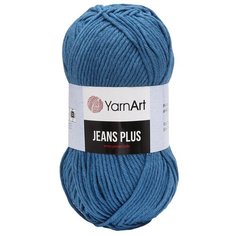Пряжа YarnArt Jeans Plus 100гр 160м (55% хлопок, 45% полиакрил) (17 синий), 5 мотков