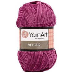 Пряжа YarnArt Velour 100г 170м (100% микрополиэстер) (855 пурпурный), 5 мотков