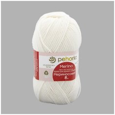 Пряжа Пехорка Мериносовая (50%шерсть, 50%акрил) (01-Белый)