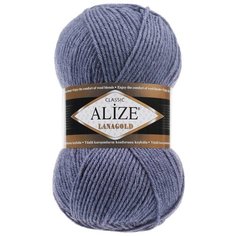 Пряжа для вязания Alize Lanagold 100гр., 240м (49%шерсть, 51%акрил) (203 джинса), 5 мотков