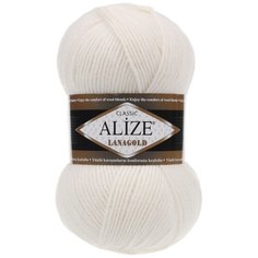 Пряжа для вязания Alize Lanagold 100гр., 240м (49%шерсть, 51%акрил) (450 жемчужный), 5 мотков