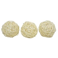 BH172AB Шары декоративные из ротанга 7см, 6шт/упак, цв.W (белый) АЙРИС пресс