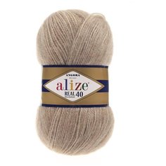 Пряжа для вязания Alize Angora real 40 100 гр. 480м (40% шерсть, 60% акрил) (152 беж меланж), 5 мотков