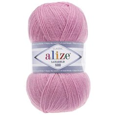 Пряжа для вязания Alize Lanagold 800 100гр.,800м (49%шерсть, 51%акрил) (98 розовый), 5 мотков