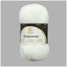 Пряжа Камтекс Воздушная 100гр. 370м (меринос 25%, шерсть 25% акрил 50%) (205 белый), 5 мотков
