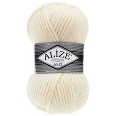 Пряжа ALIZE Superlana maxi 100гр. 100м. (75% акрил, 25%шерсть) ТУ (01 молочный)