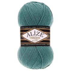 Пряжа для вязания Alize Superlana klasik (однотонная) 100гр. 280м. (75% акрил, 25%шерсть) ТУ (164 лазурный), 5 мотков