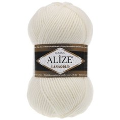 Пряжа для вязания Alize Lanagold 100гр., 240м (49%шерсть, 51%акрил) (62 молочный), 5 мотков