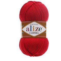 Пряжа для вязания Alize Cashmira 100гр.300м (100%шерсть) ТУ (56 красный), 5 мотков