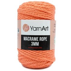 Пряжа YarnArt Macrame Rope 3мм 250гр 63м (60% хлопок, 40% вискоза и полиэстер) (767 светло-розовый), 4 мотка