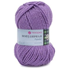 Пряжа Пехорка Популярная 100гр. 133м. (50%шерсть, 50%акрил) (389-Св.фиалка), 10 мотков