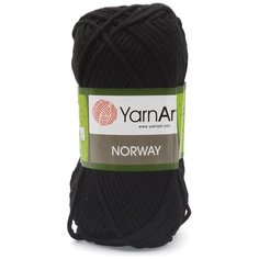 Пряжа YarnArt Norway 100гр 105м (100% акрил) (30 черный), 5 мотков