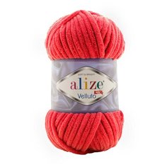 Пряжа для вязания Alize Velluto 100гр. 68м. (100% микрополиэстер) (56 красный), 5 мотков