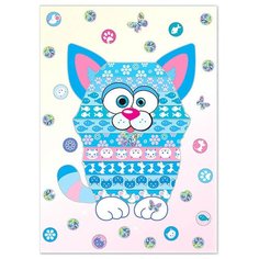 АС 19-217 Набор для картины Полосатик Мурсик (антистресс) 12,5*17,5 см Клевер