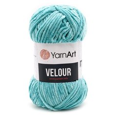 Пряжа YarnArt Velour 100г 170м (100% микрополиэстер) (864 голубая бирюза), 5 мотков