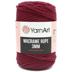Пряжа YarnArt Macrame Rope 3мм 250гр 63м (60% хлопок, 40% вискоза и полиэстер) (781 малиновый), 4 мотка
