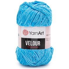 Пряжа YarnArt Velour 100г 170м (100% микрополиэстер) (850 бирюза), 5 мотков