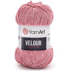 Пряжа YarnArt Velour 100г 170м (100% микрополиэстер) (862 пыльно-розовый), 5 мотков