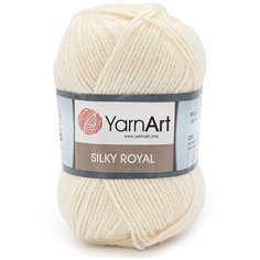 Пряжа YarnArt Silky Royal 50гр 140м (35% шелковая вискоза, 65% шерсть мериноса) (430 молочный), 5 мотков