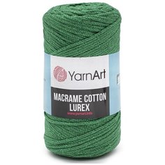 Пряжа YarnArt Macrame cotton Lurex 250гр 205м (75% хлопок, 13% полиэстер, 12% металлик) (728 зеленый), 4 мотка
