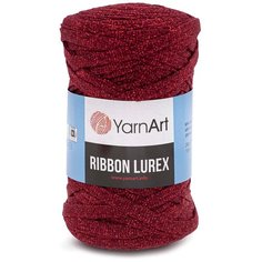 Пряжа YarnArt Ribbon Lurex 250гр 110м (60% хлопок, 20% вискоза, полиэстер, 20% металлик) (739 красный), 4 мотка