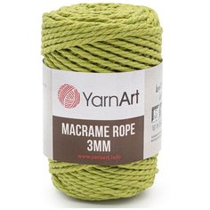 Пряжа YarnArt Macrame Rope 3мм 250гр 63м (60% хлопок, 40% вискоза и полиэстер) (755 фисташковый), 4 мотка