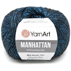 Пряжа YarnArt Manhattan 50гр 200м (56% металлик, 7% шерсть, 7% вискоза, 30% акрил) (908 темная бирюза), 10 мотков