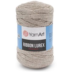 Пряжа YarnArt Ribbon Lurex 250гр 110м (60% хлопок, 20% вискоза, полиэстер, 20% металлик) (725 серо-бежевый), 4 мотка