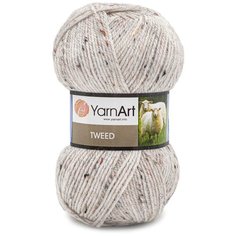 Пряжа YarnArt Tweed 100гр 300м (30% шерсть, 60% акрил, 10% вискоза) (220 белый), 5 мотков