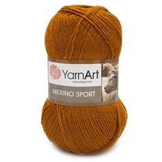 Пряжа YarnArt Merino Sport 100гр 400м (50% шерсть, 50% акрил) (765 темно-оранжевый), 5 мотков