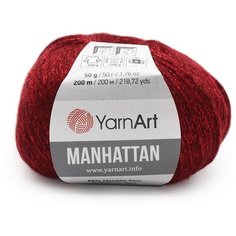 Пряжа YarnArt Manhattan 50гр 200м (56% металлик, 7% шерсть, 7% вискоза, 30% акрил) (913 красный), 10 мотков