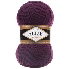Пряжа для вязания Alize Lanagold 100гр., 240м (49%шерсть, 51%акрил) (111 фиолетовый), 5 мотков