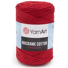 Пряжа YarnArt Macrame Cotton 250гр 225м (80% хлопок, 20% полиэстер) (773 алый), 4 мотка