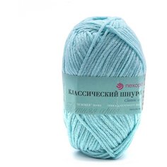 Пряжа Пехорка Классический шнурок 50гр. 135 м. (60% хлопок, 40% акрил) (222 голубая бирюза), 5 мотков