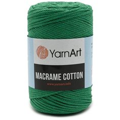 Пряжа YarnArt Macrame Cotton 250гр 225м (80% хлопок, 20% полиэстер) (759 изумрудный), 4 мотка