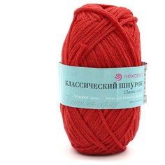 Пряжа Пехорка Классический шнурок 50гр. 135 м. (60% хлопок, 40% акрил) (06 красный), 5 мотков