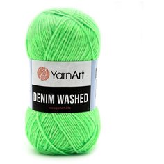Пряжа YarnArt Denim Washed 50гр 130м (70% хлопок, 30% акрил) (912 зеленый), 10 мотков
