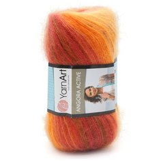 Пряжа YarnArt Angora Active 100гр 500м (25% мохер, 75% акрил) (844 меланж), 5 мотков