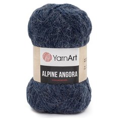 Пряжа YarnArt Alpine Angora 150гр 150м (20% шерсть, 80% акрил) (338 темный джинс), 3 мотка