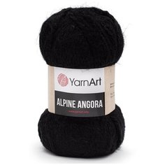 Пряжа YarnArt Alpine Angora 150гр 150м (20% шерсть, 80% акрил) (331 черный), 3 мотка