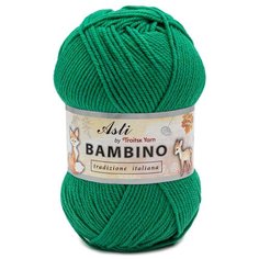 Пряжа из Троицка Bambino 100гр. 250м (100% акрил супер софт) (0723 яркая зелень), 5 мотков Троицкая камвольная фабрика