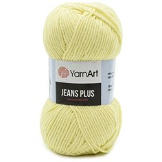 Пряжа YarnArt Jeans Plus 100гр 160м (55% хлопок, 45% полиакрил) (67 светлый лимон), 5 мотков