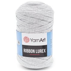 Пряжа YarnArt Ribbon Lurex 250гр 110м (60% хлопок, 20% вискоза, полиэстер, 20% металлик) (720 серебро), 4 мотка