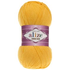 Пряжа для вязания Alize Cotton gold (55% хлопок,45%акрил)ТУ (216 темно-желтый), 5 мотков