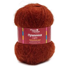 Пряжа из Троицка Пушинка Light 100гр. 430м (65%мохер, 35%акрил) (3212 коньяк), 5 мотков Троицкая камвольная фабрика