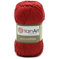 Пряжа YarnArt Eco Cotton 100гр 220м (85% хлопок, 15% полиэстер) (769 красный), 5 мотков