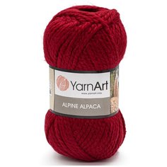 Пряжа YarnArt Alpine Alpaca 150гр 120м (30% альпака, 10% шерсть, 60% акрил) (434 красный), 3 мотка