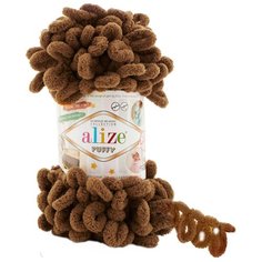 Пряжа для вязания Alize Puffy 100г 9м (100% микрополиэстер) (321 Кофе Мокка), 5 мотков