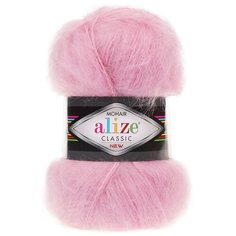 Пряжа для вязания Alize Mohair classic new 100гр. 200м (25%мохер, 24%шерсть, 51%акрил) (32 светло-розовый), 5 мотков